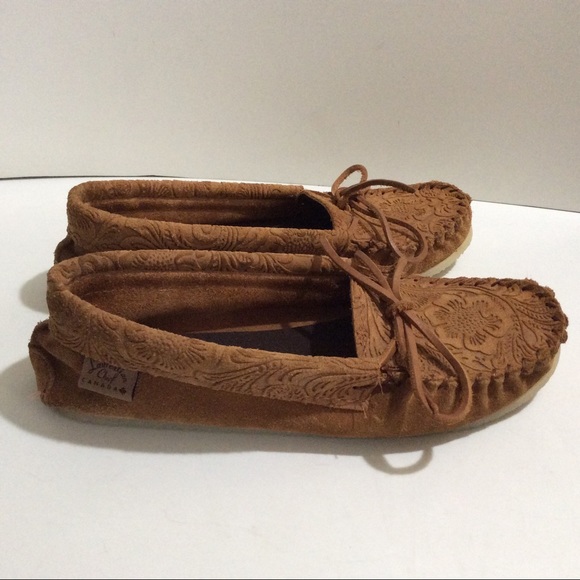 NWOT Laurentian Chief tooled suede leather moccasin - Picture 3 of 10